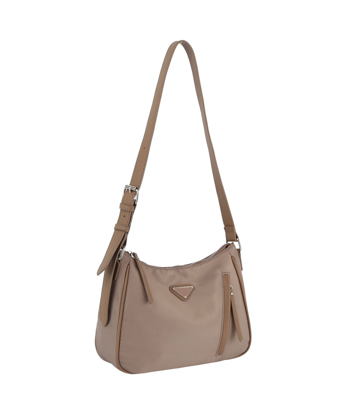 Welt pocket with zipper detailed shoulder bag by hfstylish