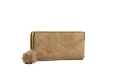 Women's Vegan Leather Wallet with Pom Pom Zipper by hfstylish