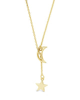 Sterling Silver Moon & Star Lariat Necklace by Sterling Forever