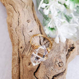 Giant Herkimer Diamond Wire Wrapped Ring by Salt and Sparkle