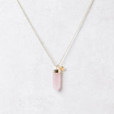 Rose Quartz Crystal Point Necklace by Tiny Rituals