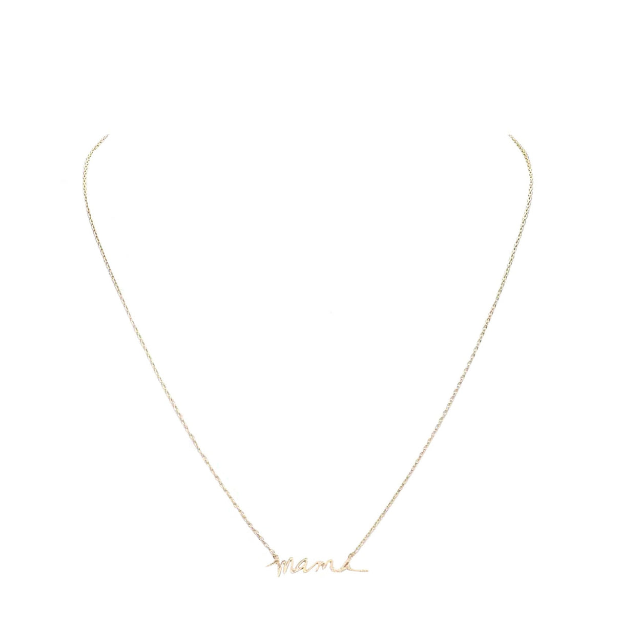 Fashionable Brass Metal Mama Pendant Necklace by Madeline Love