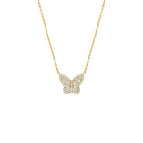 Large Pavé X Baguette Butterfly Necklace by By Adina Eden