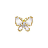 Pave Outlined Stone Butterfly Ring by By Adina Eden