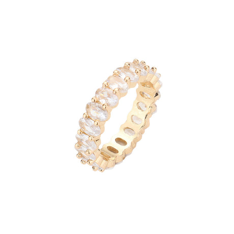 CZ Oval Accented Band Ring by Madeline Love