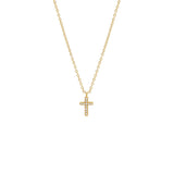 Mini Pavé Cross Necklace by By Adina Eden