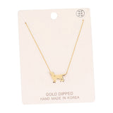 Gold Dipped Dachshund Heart Charm Dog Detailed Necklace by Madeline Love