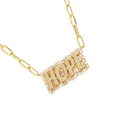 Gold Dipped Hope Message Pendant Necklace by Madeline Love