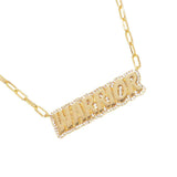 Gold Dipped Warrior Message Pendant Necklace by Madeline Love