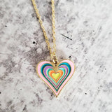 Gold Enamel Heart Necklace by Salt and Sparkle