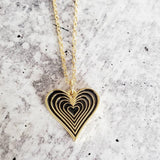 Gold Enamel Heart Necklace by Salt and Sparkle