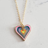 Gold Enamel Heart Necklace by Salt and Sparkle