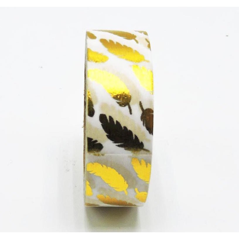 Gold Feather Washi Tape in Metallic | Gift Wrapping and Craft Tape by The Bullish Store