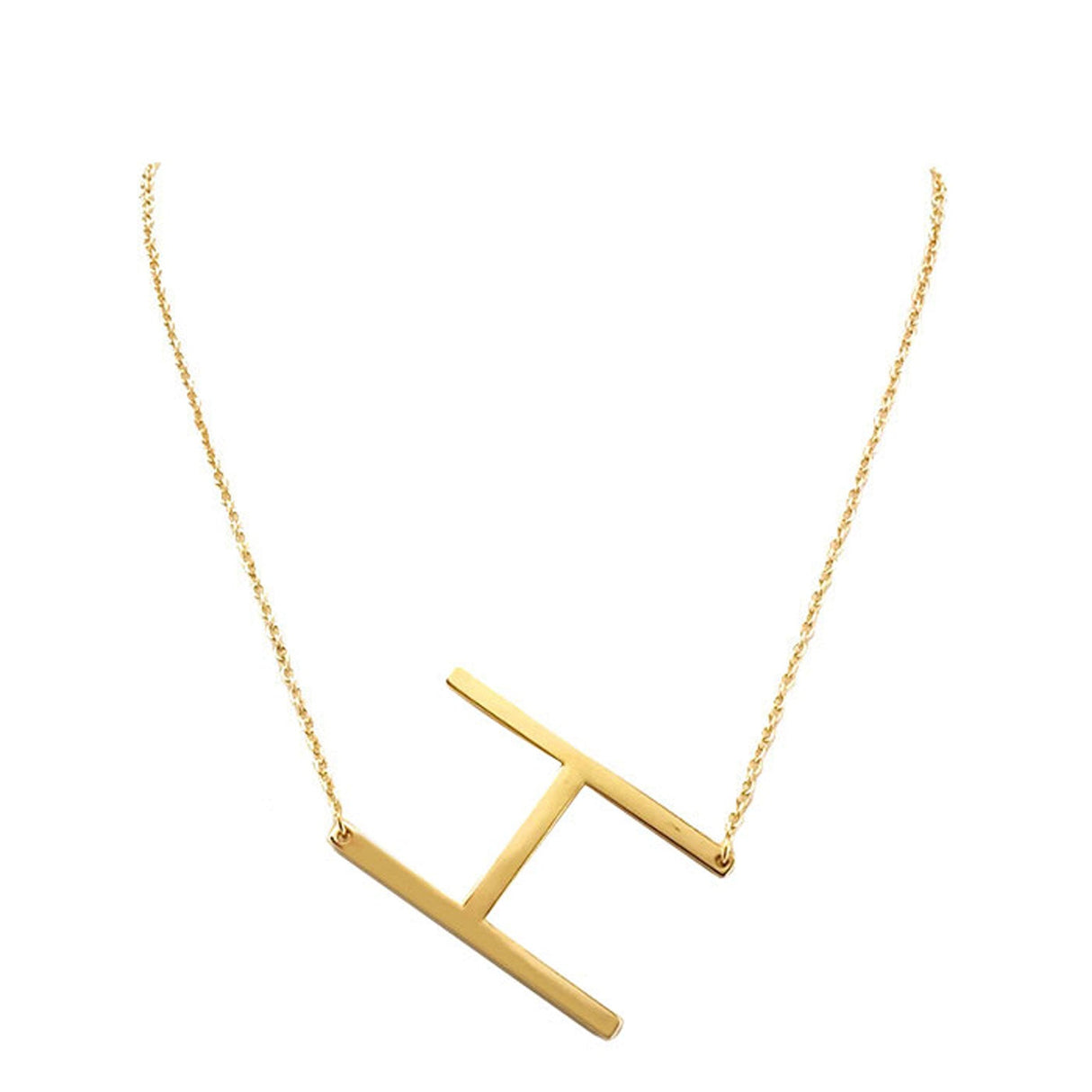 H Monogram Metal Pendant Necklace by Madeline Love