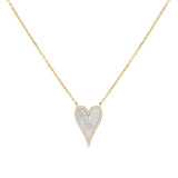 Elongated Pavé Heart Necklace by By Adina Eden