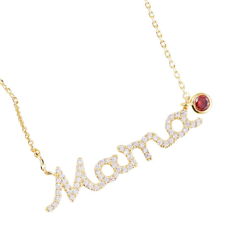 January Birthstone MAMA Message Pendant Necklace by Madeline Love