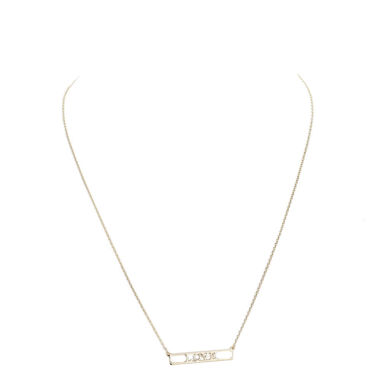 Love Brass Metal Pendant Necklace by Madeline Love