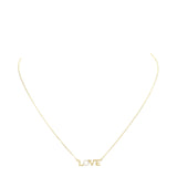 Love Rhinestone Embellished Brass Metal Message Necklace by Madeline Love