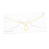 Love White Gold Dipped Metal Lock Pendant Necklace by Madeline Love