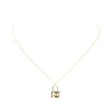 Love White Gold Dipped Metal Lock Pendant Necklace by Madeline Love