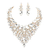 Marquise Stone Cluster Statement Evening Necklace by Madeline Love