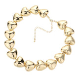 Metal Heart Pebble Choker Necklace by Madeline Love