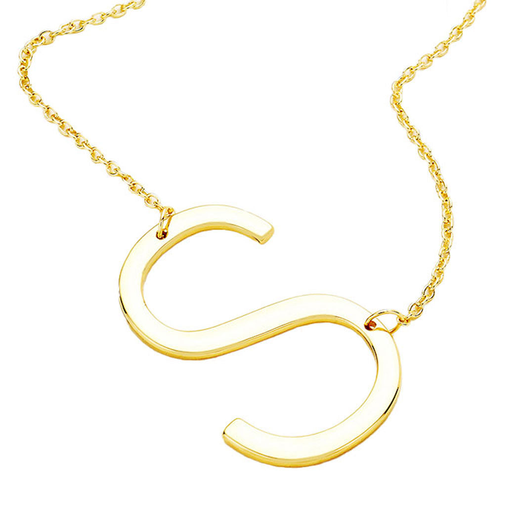 S Monogram Metal Pendant Necklace by Madeline Love