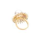 Pearl Accented Baguette Cut CZ Around Ring by Madeline Love