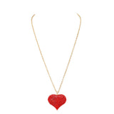 Crystal Pave Heart Pendant Long Necklace by Madeline Love