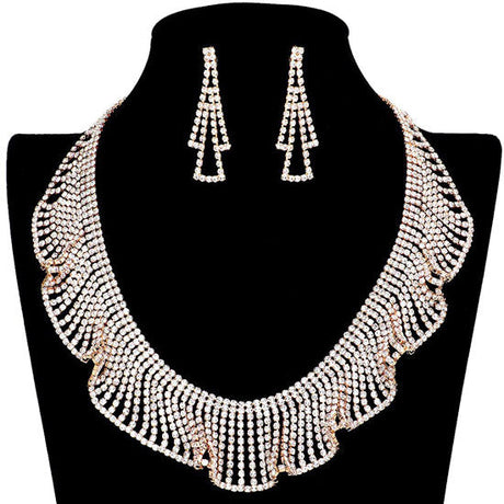 Rhinestone Crystal Bib Necklace by Madeline Love