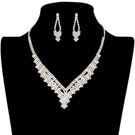 Rhinestone Pave Necklace Set by Madeline Love