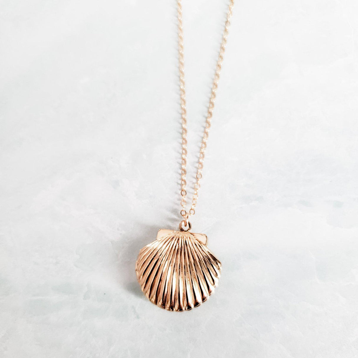 Gold Seashell Locket by Salt and Sparkle