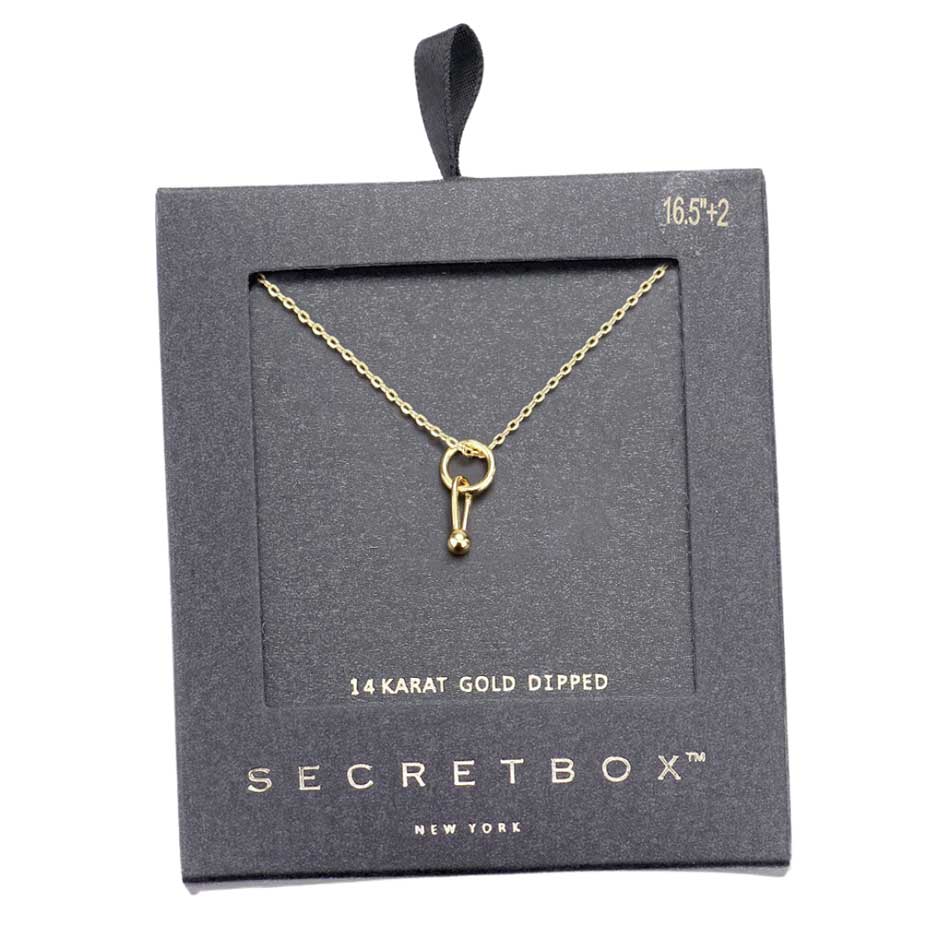 Secret Box 14K Gold Dipped Geometric Metal Pendant Necklace by Madeline Love