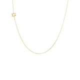 Solid Sideways Star of David Necklace 14K by By Adina Eden