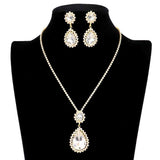 Teardrop Accented Rhinestone Necklace by Madeline Love