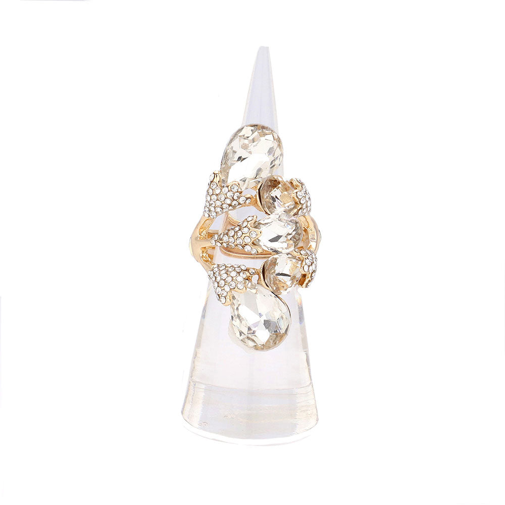 Teardrop Accented Stretch Ring by Madeline Love