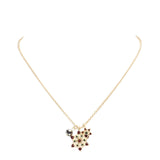 Trendy Stone Embellished Snowflake Pendant Necklace by Madeline Love