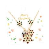 Trendy Stone Embellished Snowflake Pendant Necklace by Madeline Love