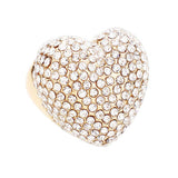 Rhinestone Pave Heart Stretch Ring by Madeline Love