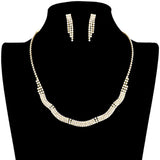 Wavy Rhinestone Pave Necklace Earring Set by Madeline Love