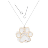 Two Tone Brass Metal Paw Pendant Necklace by Madeline Love