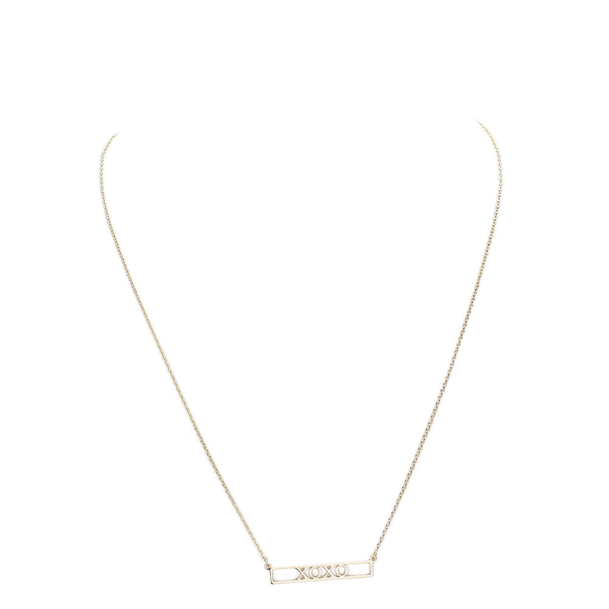 Xoxo Brass Metal Pendant Necklace by Madeline Love