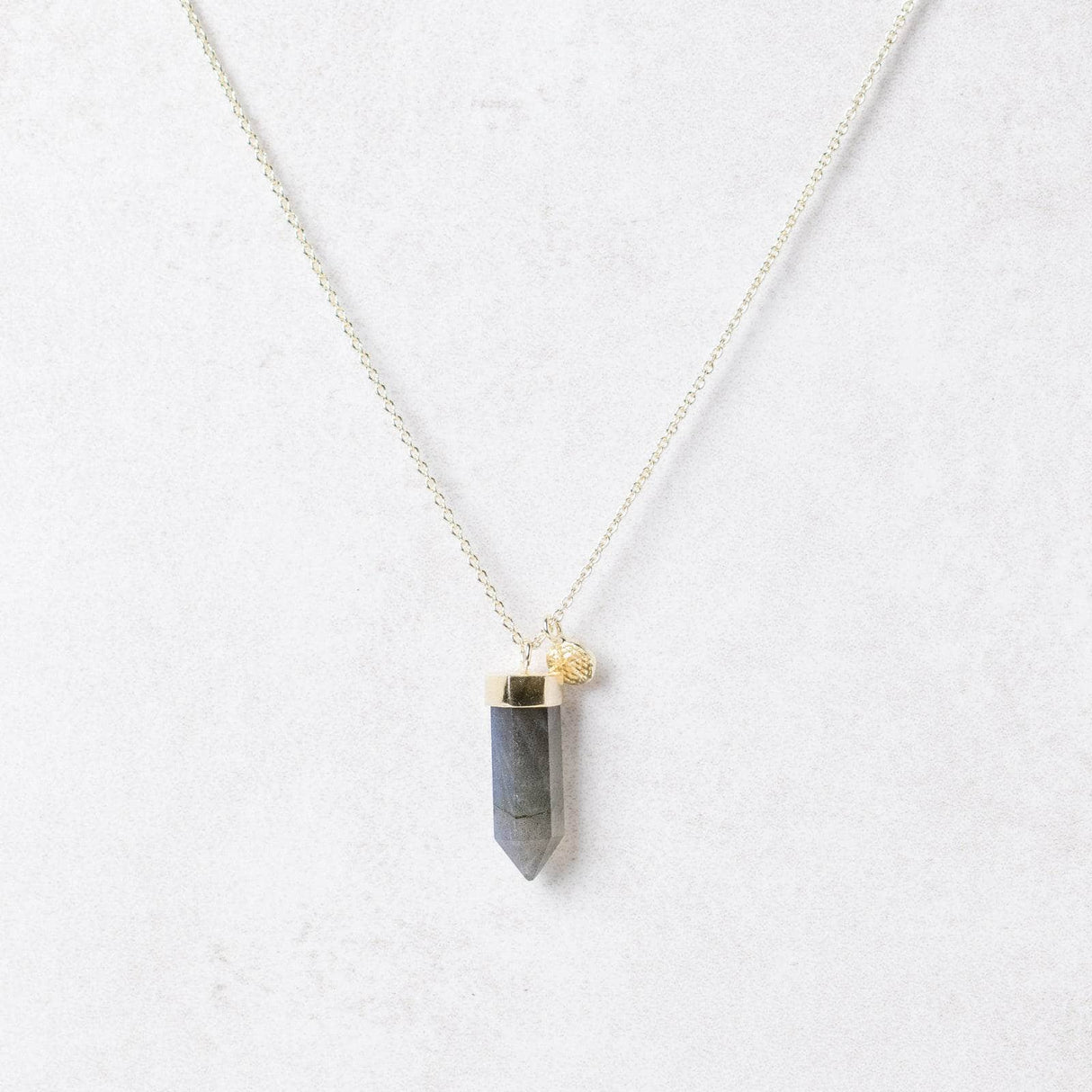 Labradorite Crystal Point Necklace by Tiny Rituals