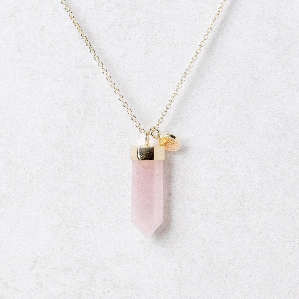 Rose Quartz Crystal Point Necklace by Tiny Rituals