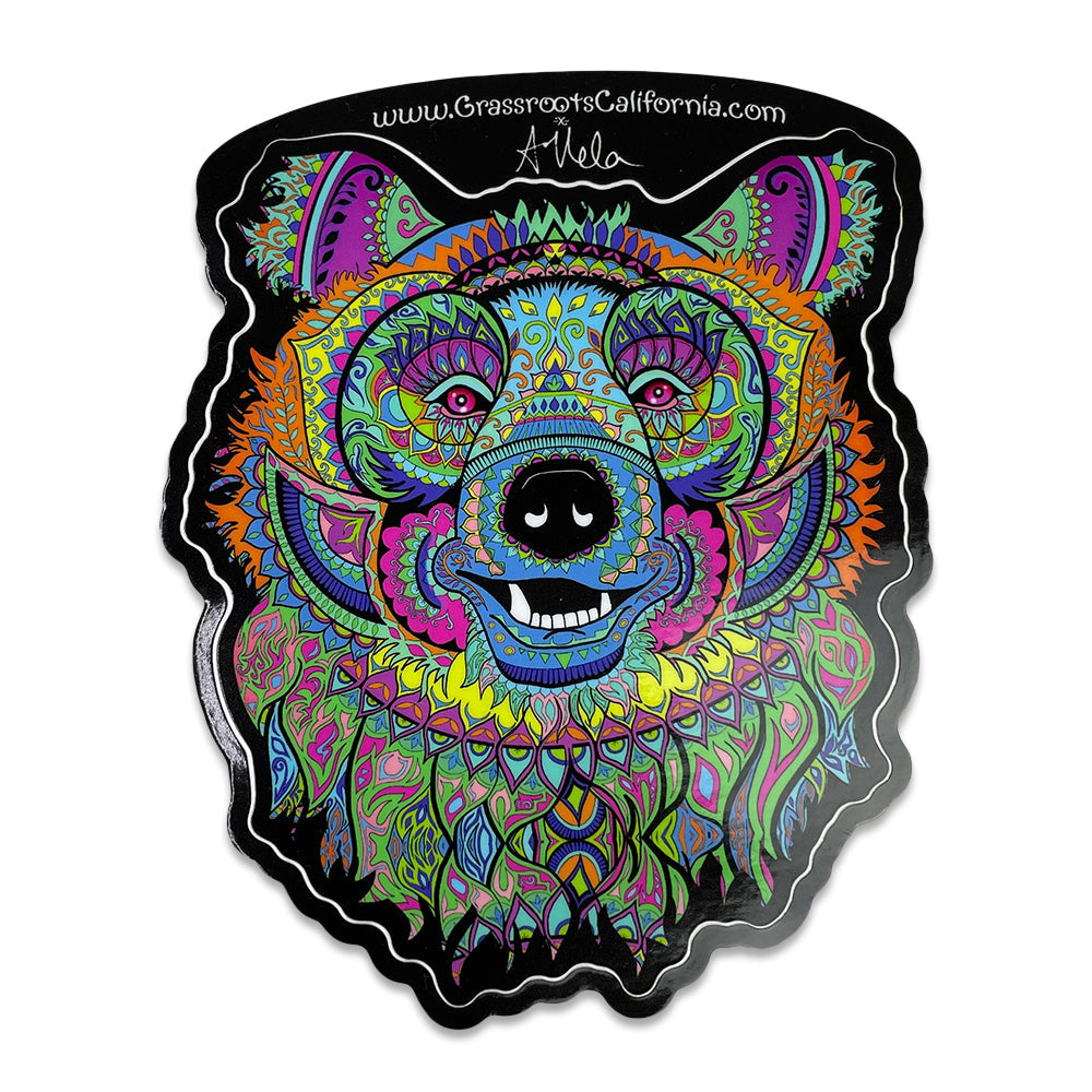 Amanda Vela Bear V2 Blue Sticker by Grassroots California