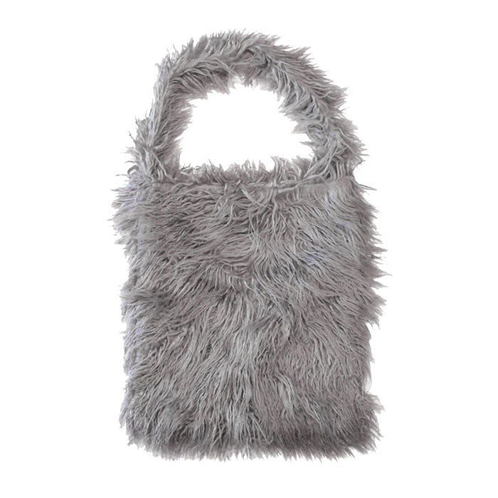 Solid Color Faux Fur Fringe Shoulder Bag by Madeline Love