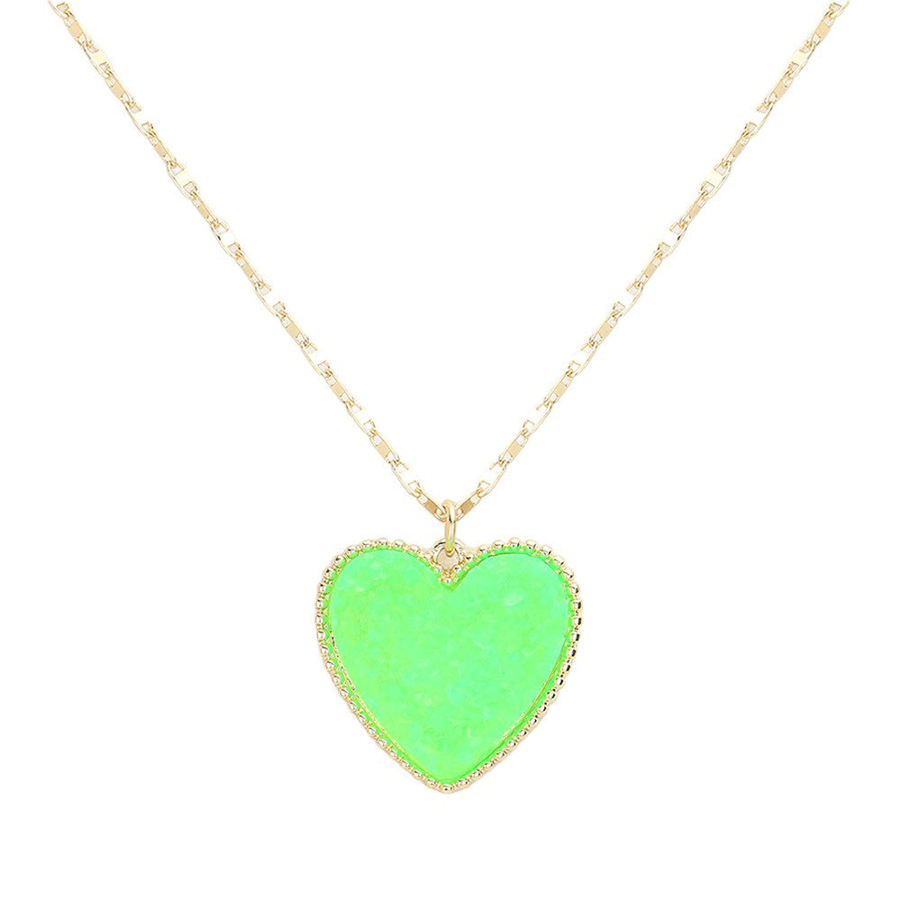 Druzy Heart Pendant Necklace by Madeline Love