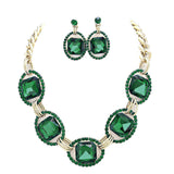 Pave Trim Glass Crystal Link Necklace by Madeline Love