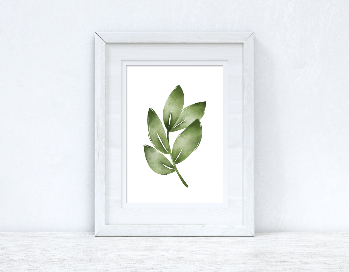 Greens Watercolour Leaves Bedroom Home Wall Decor Print by WinsterCreations™ Official Store