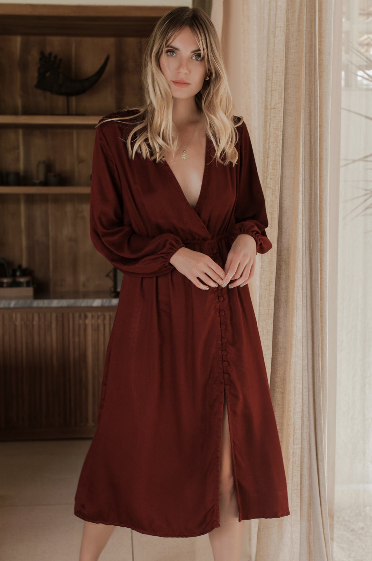 Greta Long Sleeve Midi Dress by ELF